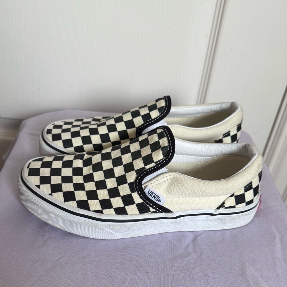 Vans Black & White Checkerboard Slip-On Sneakers